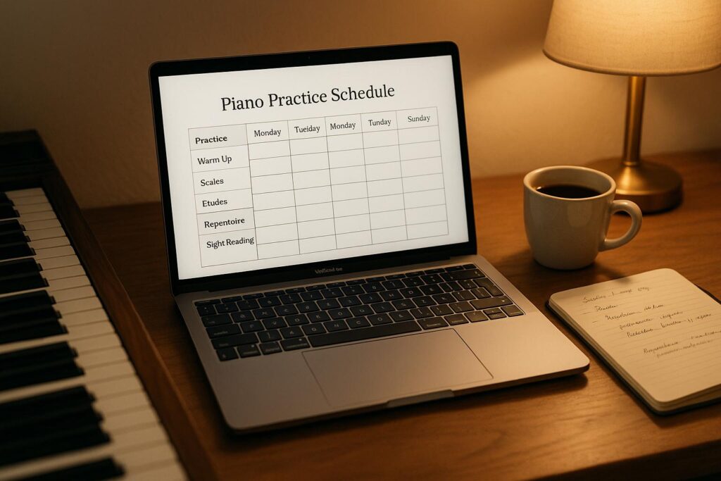 Piano Practice Schedule Planner