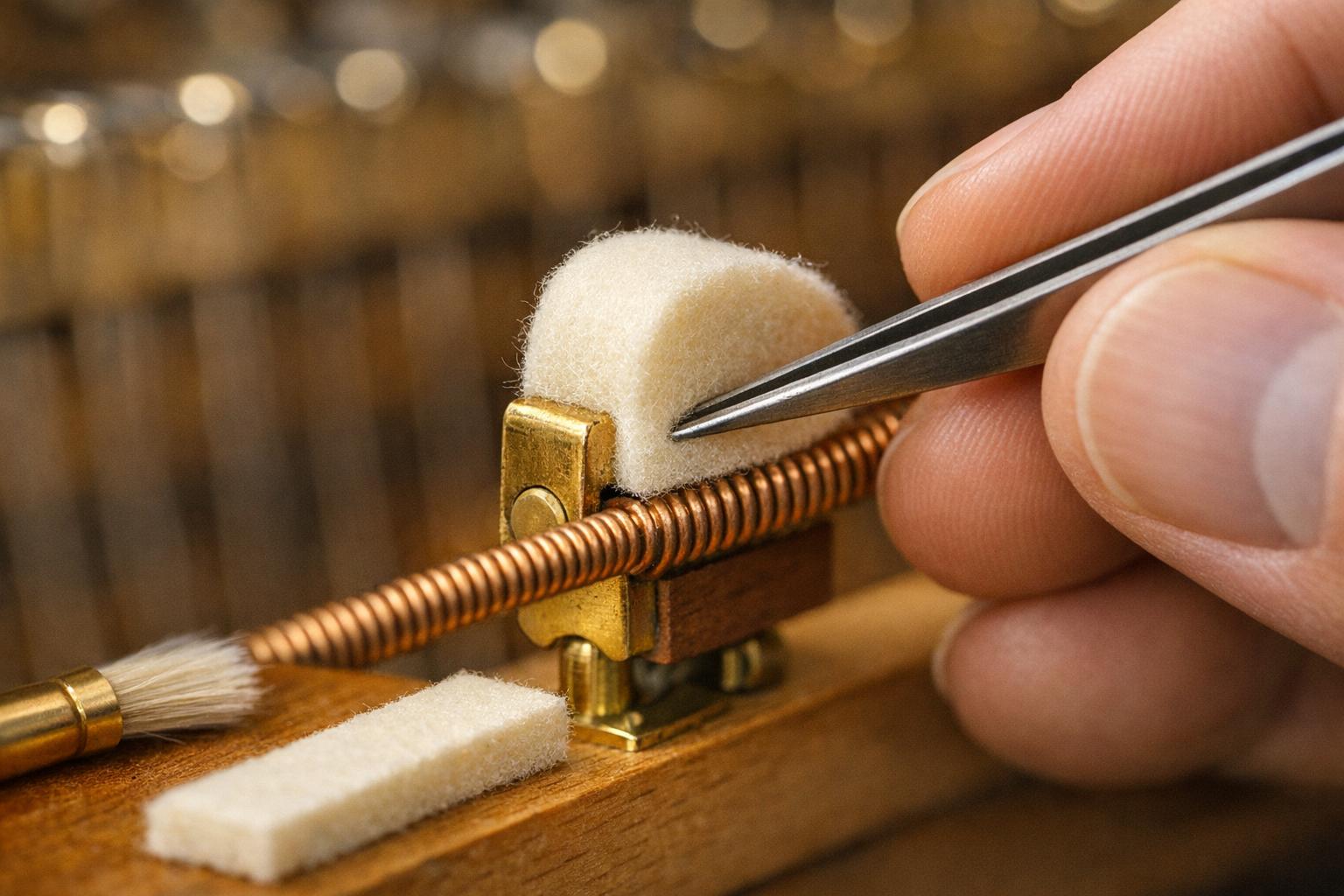 Replacing Damper Felts in Upright Pianos
